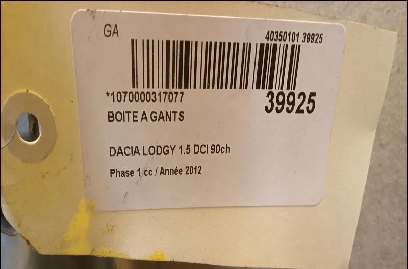 Boite à gants Dacia LODGY (JS_) 1.5 dci (2012) occasion