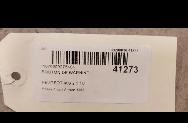 Bouton de warning Peugeot 406 (8B) 2.1 td 12v (1996-2004) occasion