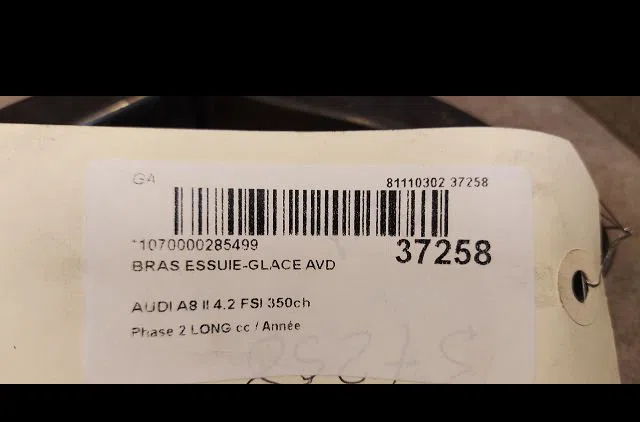 Bras essuie-glace avant droit Audi A8 D3 (4E2, 4E8) 4.2 fsi quattro (2006-2010) occasion — photo 2