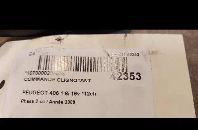 Commande clignotant Peugeot 406 (8B) 1.8 16v (1995-2000) occasion — photo 3