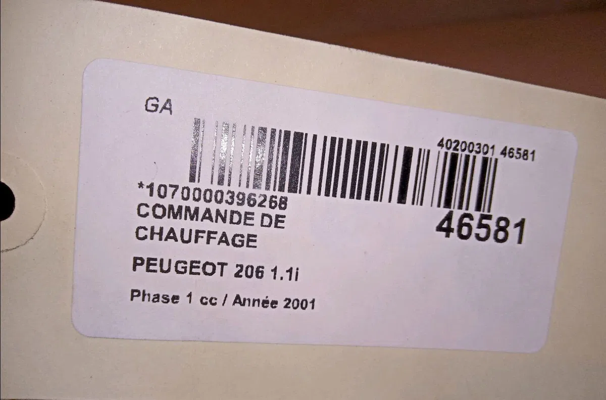 Commande de chauffage Peugeot 206 3-5 portes (2A-C) 1.1 i (1998-2007) occasion — photo 4