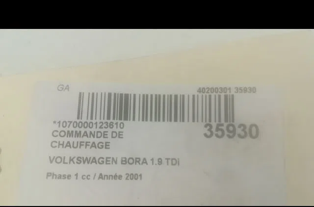 Commande de chauffage Volkswagen BORA I (1J2) 1.9 tdi (1998-2005) occasion — photo 3