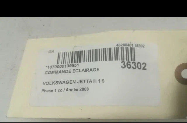 Commande eclairage Volkswagen JETTA III (1K2) 1.9 tdi (2005-2010) occasion — photo 4
