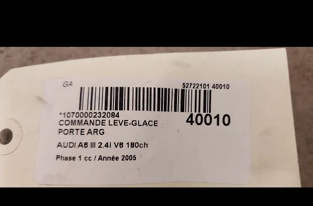 Commande leve-glace porte arrière gauche Audi A6 C6 (4F2) 2.4 (2004-2008) occasion — photo 3