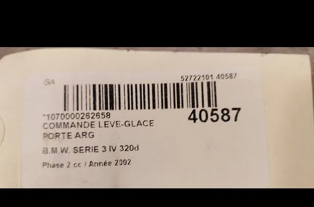 Commande leve-glace porte arrière gauche Bmw 3 (E46) 320 d (1998-2001) occasion — photo 3