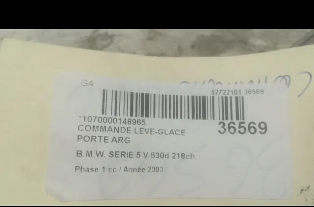Commande leve-glace porte arrière gauche Bmw 5 (E60) 530 d (2002-2005) occasion — photo 3