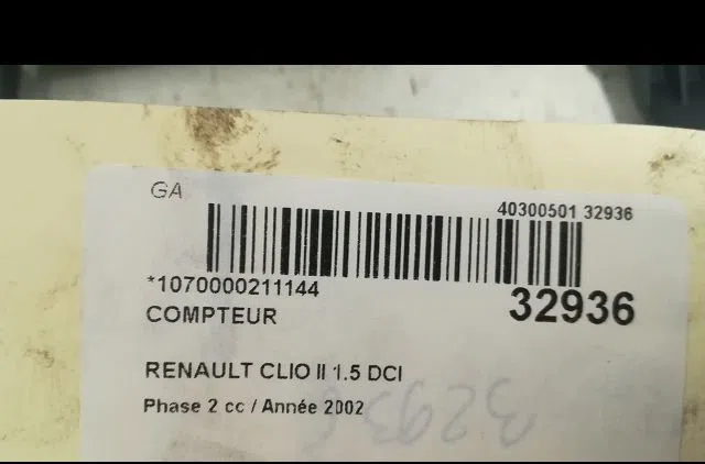 Compteur Renault CLIO II (BB_, CB_) 1.5 dci (b-cb08) (2001-2005) 5 portes occasion — photo 3