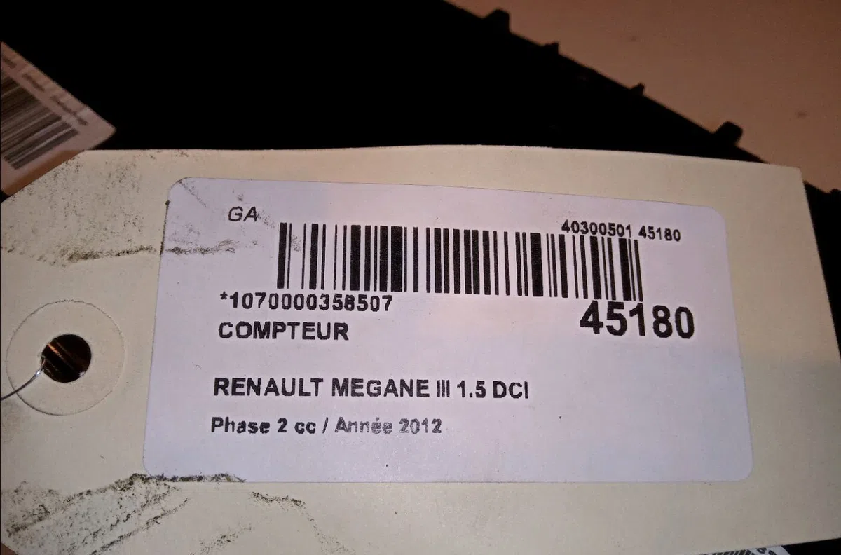 Compteur Renault MEGANE III 3-5 portes (BZ0-1_, B3_) 1.5 dci (bz09, bz0d, bz1w, bz29, bz14) (2009) 5 portes occasion — photo 4