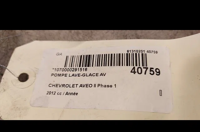 Pompe lave-glace avant CHEVROLET AVEO II 2012 occasion