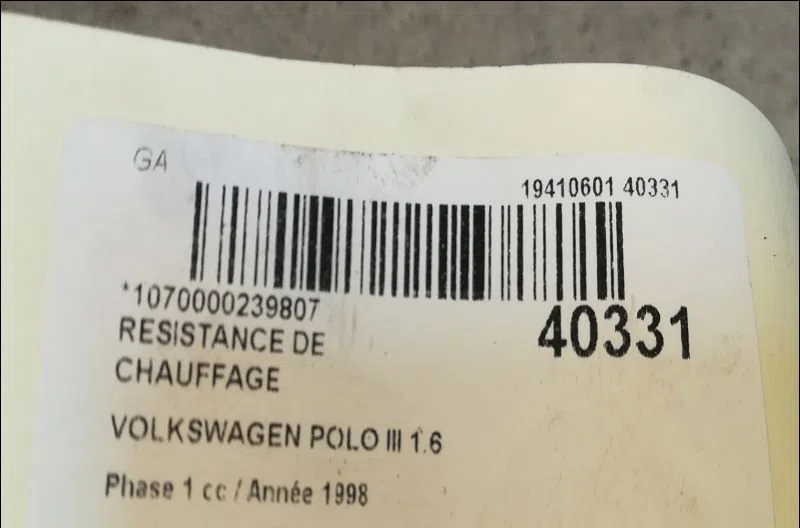Resistance de chauffage Volkswagen POLO III (6N1) 75 1.6 (1994-1999) occasion