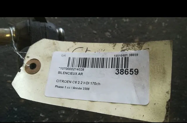 Silencieux arrière Citroen C6 (TD_) 2.2 hdi (2006-2012) occasion