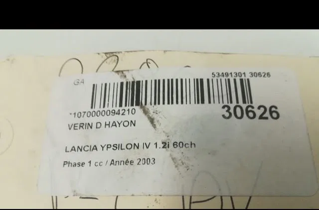 Verin droit hayon LANCIA YPSILON IV 2003 occasion